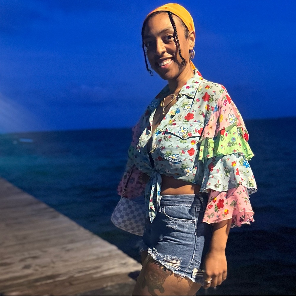 Moschino Floral Ruffle Top - Multicolor - Picture 4 of 15